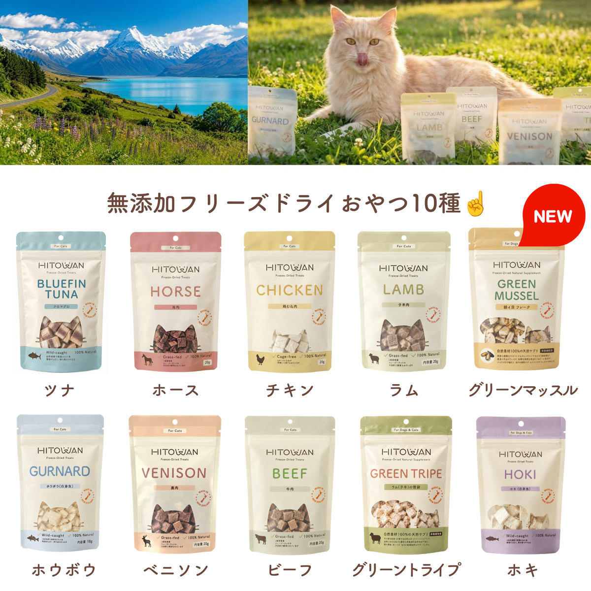ベニソン(鹿肉) | フリーズドライトリーツ (猫用)