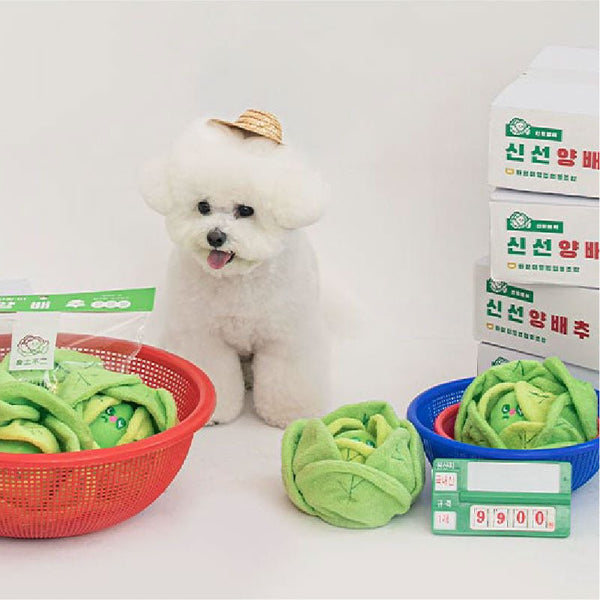 犬用おもちゃ キャベツ型 ピーピー音 ノーズワーク おやつ隠せる バイトミー HITOWAN