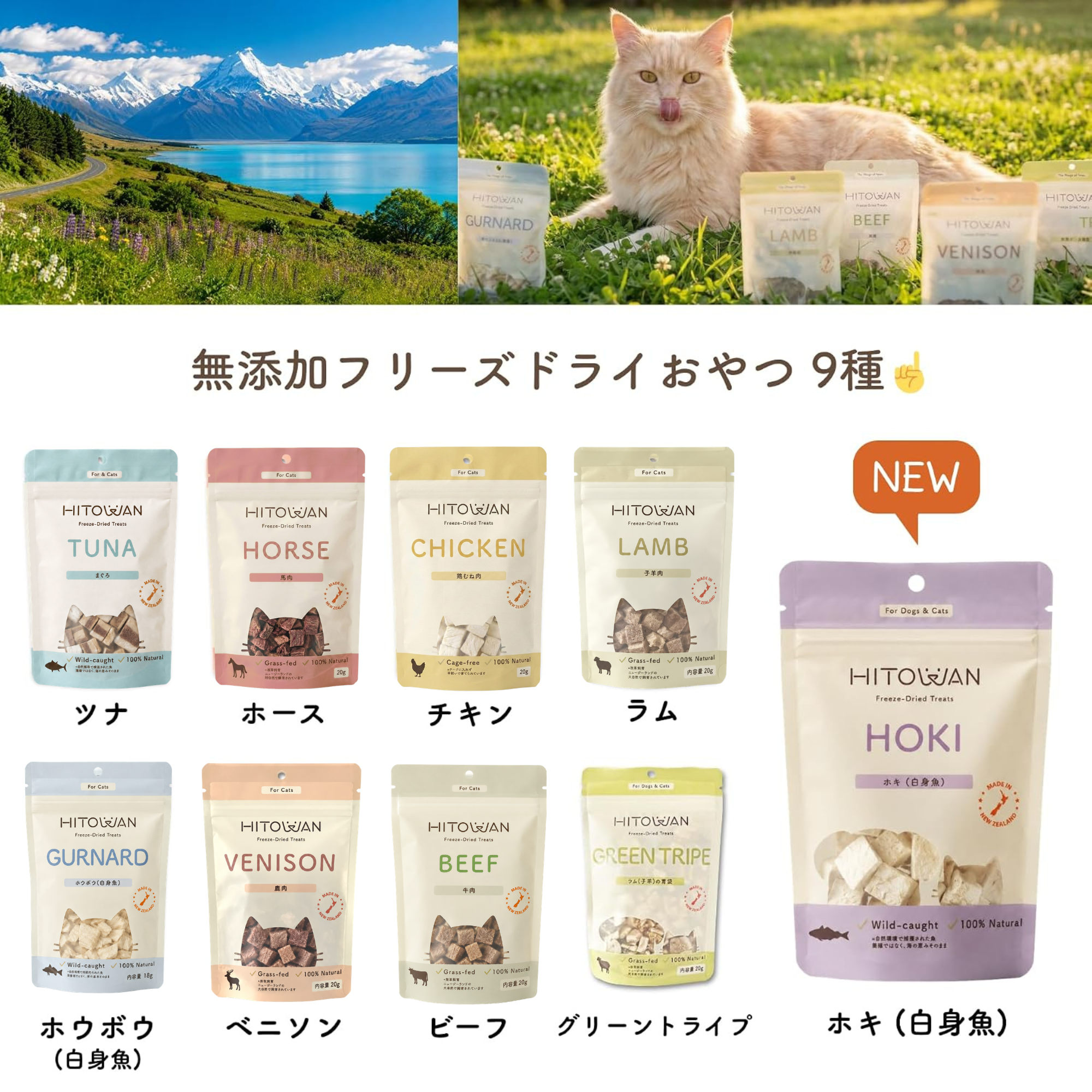 【送料無料】フリーズドライトリーツ(猫用) 選べる3袋