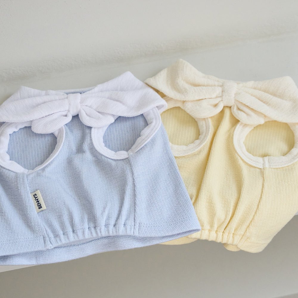 BENNYS(べニーズ) Bow Collar Crop T-shirt (イエロー)