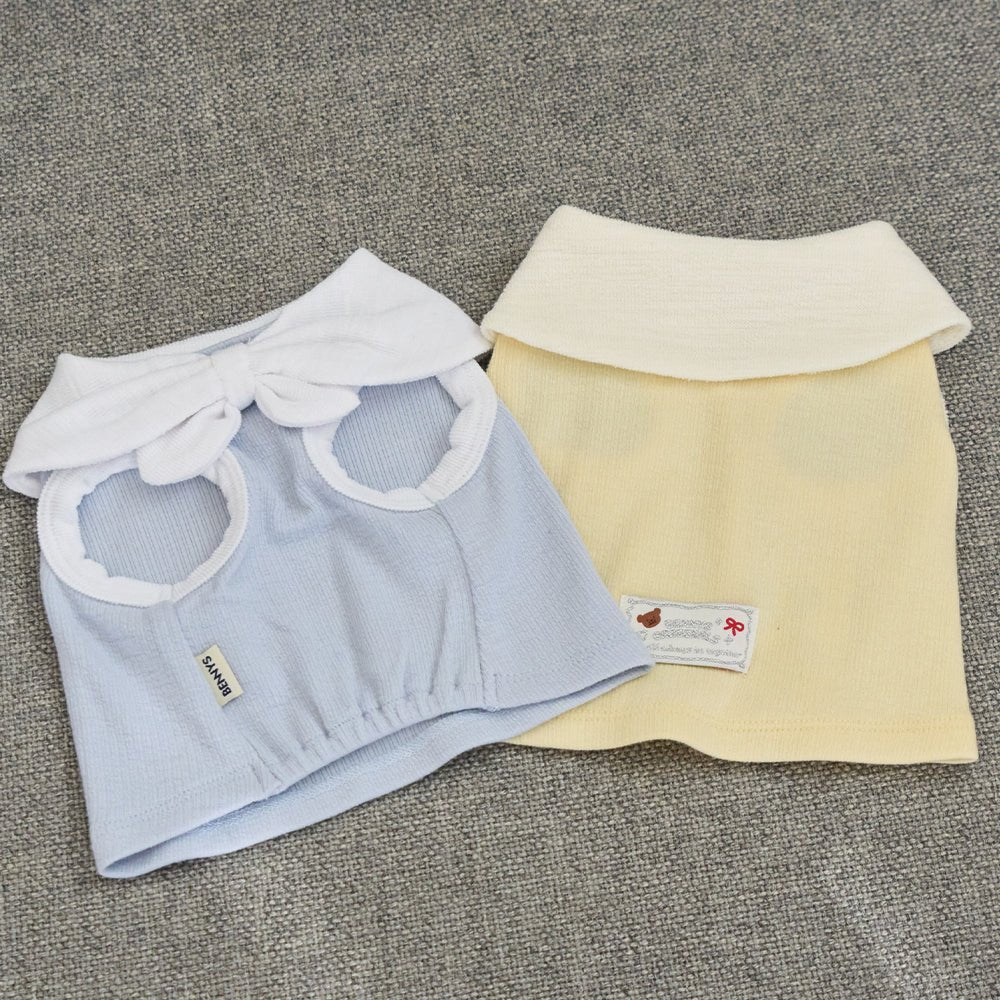 BENNYS(べニーズ) Bow Collar Crop T-shirt (イエロー)