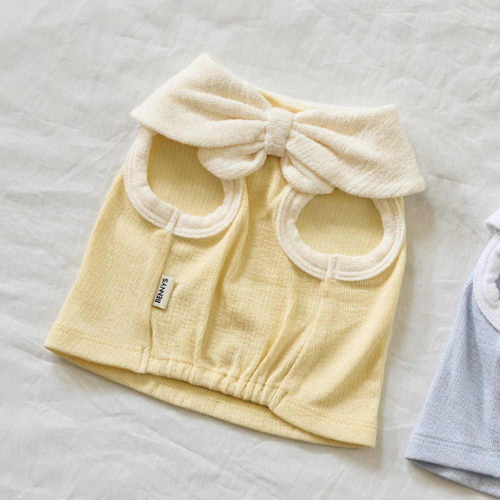 BENNYS(べニーズ) Bow Collar Crop T-shirt (イエロー)